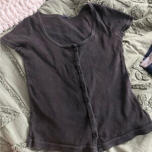 Brandy Melville Charcoal Button-Up Shirt
